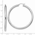 thumbnail image 3 of 14K White Gold Earring Hoop Women'S 55 mm Polished 4Mm Lightweight Tube Earrings, 3 of 3