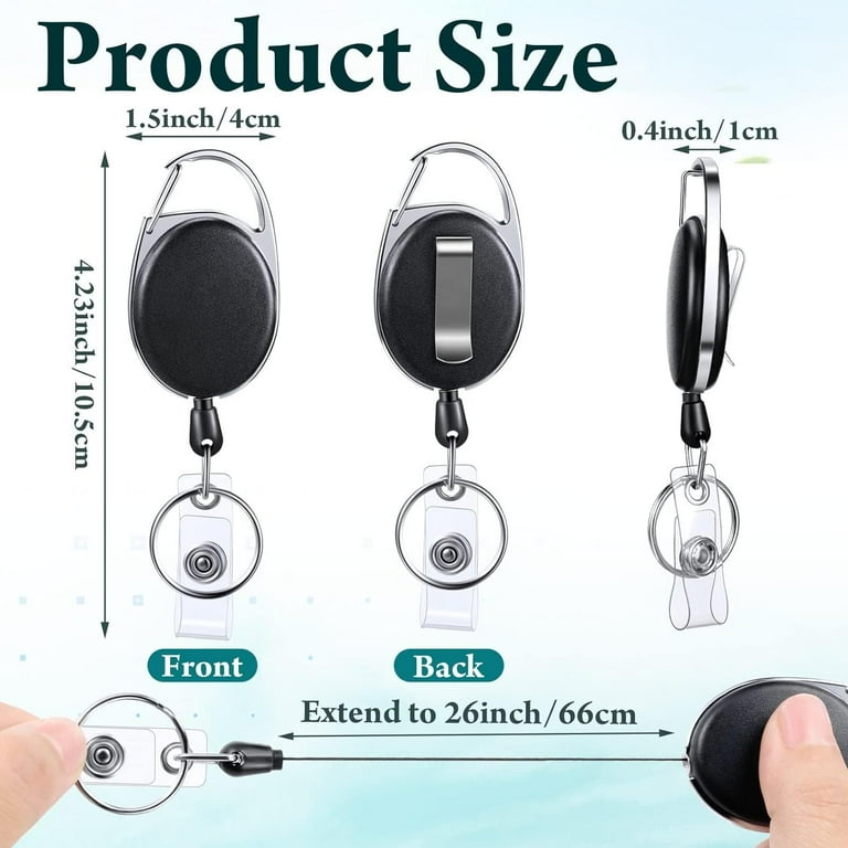 1pc Retractable Id Badge Reel With Spring Clip And Neck Cord For Employees,  Nurses, Doctors, Etc.