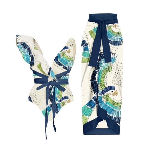 Push Up Women Bikini Set Floral Printed Ruffle Bikinis Strappy Bandage Swimwear Brazilian Biquini Bathing Suit A12