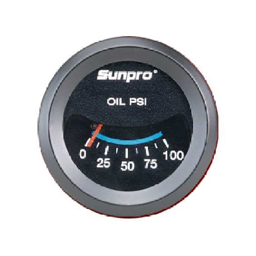 sunpro cp7982 customline mechanical oil pressure gauge black dial