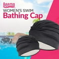 thumbnail image 5 of Beemo Swim Bathing Cap Turban Polyester for Women & Girls - 2pk BLK/LP, 5 of 7