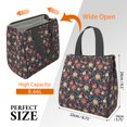 thumbnail image 3 of Pioneer Flower Floral Print Pattern Insulated Lunch Bag for Women Men, Large Portable Soft Cooler Tote, Thermal Food Storage Bag with Pearl Cotton, 8.66L, 8.75"x5.75"x9.5", 3 of 6