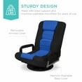 thumbnail image 2 of 360-Degree Swivel Gaming Floor Chair Armrest Handles Foldable Adjustable Backrest - Blue, 2 of 5