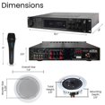 thumbnail image 2 of Home Theater System Kit by Vaiyer - 7.2 Channel 4500 Watts Bluetooth Amplifier w/ 10 QTY of 5.25" Framed Ceiling Speakers 175W Each , Mic, 16 AWG 500 ft Speaker Wire & Remote for Home, Office, 2 of 9