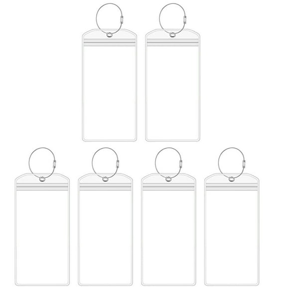 UPOUART 6pcs Travel Luggage Tag Plastic Suitcase Labels Name Card Holder Identification Family Backpacks