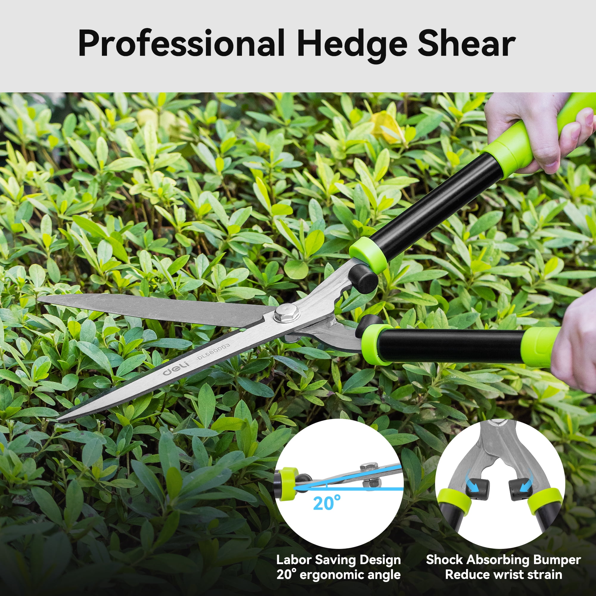 Deli Loppers Hedge Clippers & Pruners Set, 3PCS Hedge Shears Garden Tools, Heavy Duty Tree & Shrub Care Kit for Yard, Lawn & Garden, Branch Cutter Tree Trimmer for Indoor  & Outdoor