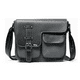 thumbnail image 1 of Bolso Mensajero De Cuero Belug gris, 1 of 5