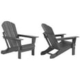 thumbnail image 4 of Polytrends  Laguna Hdpe All Weather Outdoor Patio Foldable Adirondack Chairs Conversation Set (3-Piece Set) Gray, 4 of 4