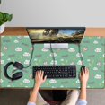 thumbnail image 4 of Long Mouse Pads for Desk,Green Cartoon Unicorn Lightning MAGIC Cloud Desk Mats on Top Of Desks, Desk Mouse Pad Extra Large with 3mm Non-Slip Base and Stitched Edge for Gaming,Work,Home 47.3"x23.6", 4 of 5