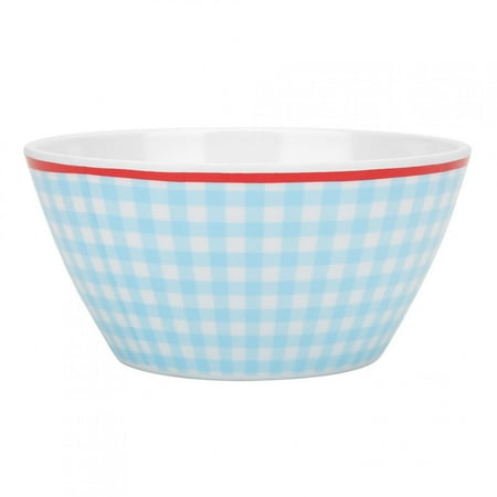 

Beautiful Large Food Bowl Soup Salad Container Kitchen Tableware for Household Commercial UseLight Blue Plaid