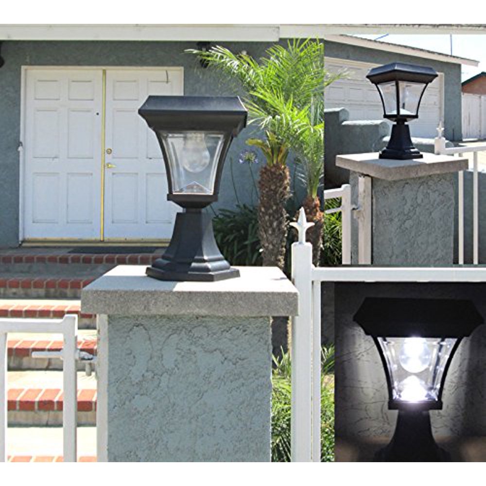 Ultra Bright 4 LEDs Solar Fence Gate Lamp Post Light