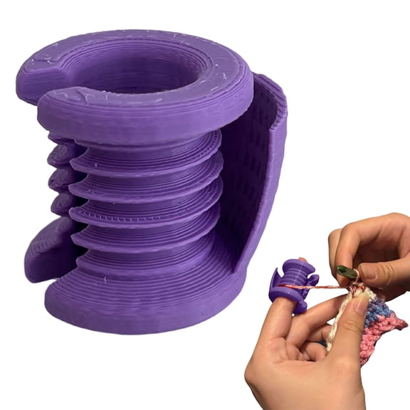 Crochet Tension Ring, Crochet Finger Yarn Holder - Knitting Crafts Tool - Crochet Ring - Crochet Finger Guard, for Enthusiasts Hobbyists Artists Home Workshop Craft Room, Purple