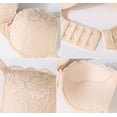 thumbnail image 5 of Exerin Push Up Bras Women's Padding Underwire Flower Lace Lift Up Everyday Bra(Beige,38A), 5 of 8