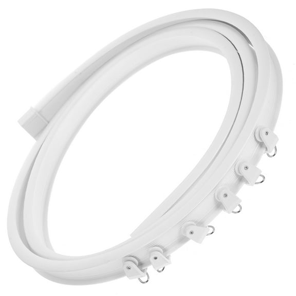 HEANUJJ White Flexible Cuttable Ceiling Curtain Track Set for Bay and RV Use with Simple Design