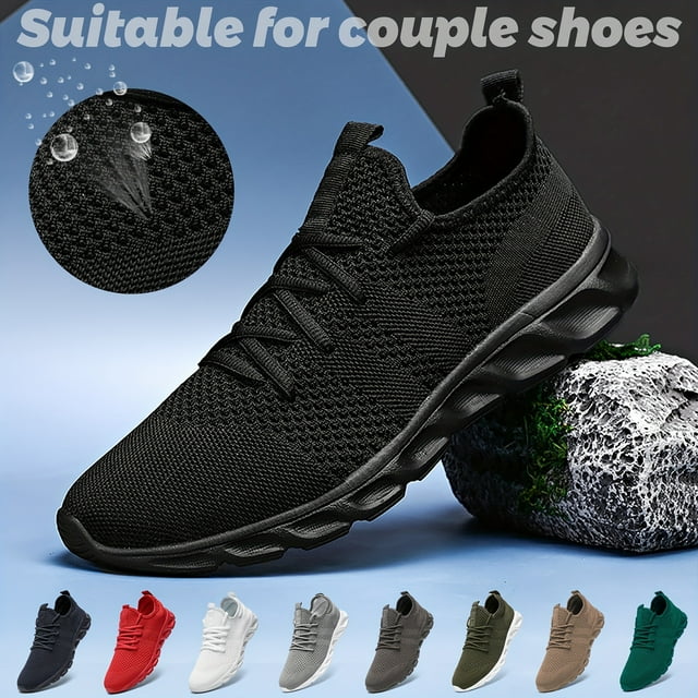 Lightweight Men's Sport Sneakers - EVA Cushioned Sole, Breathable Fabric Upper, Sleek Design for Spring/Summer