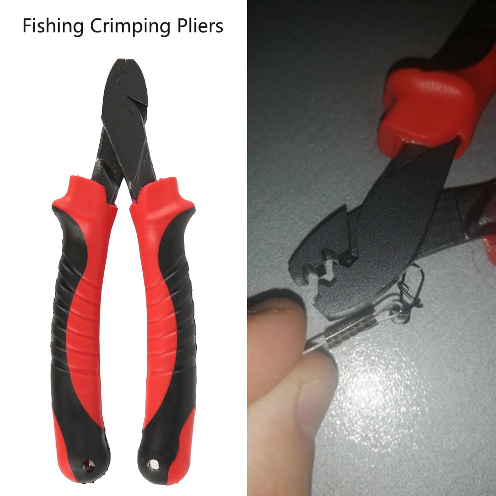 High Carbon Steel Fishing Pliers Crimper Sleeves Tool Kit Wire Rope Swager V0U0 