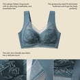 thumbnail image 6 of PMVFHDE Seamless Wireless Lace Bra Non Padded Bralette Comfortable Soft Daily Casual Wear Women's Unlined Lightweight Breathable Smooth Stretch Fit Navy - 3L, 6 of 6
