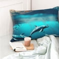 thumbnail image 4 of KLL Hawaiian Ship Dolphin Pillow Covers Envelope Closure,Super Soft and Cozy Fuzzy Fleece Pillow Case Cover (No pillow core）, 4 of 5