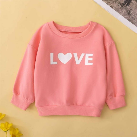 AOOCHASLIY Black and Friday Kid Tops Infant Toddler Baby Girls Boys Valentine's Day Print Long Sleeve Top Pullover Sweater