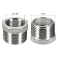 thumbnail image 3 of Uxcell 1 PT Male to 3/4 PT Female 304 Stainless Steel Pipe Fitting Reducing Hex Bushing 2 Pack, 3 of 6