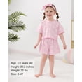 thumbnail image 2 of ZOEREA Toddler Girl Clothes Baby Girls Outfits 6M-5T Summer Floral Print Shirt+Shorts+Headband 3pcs Baby Clothing, 2 of 6