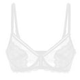 thumbnail image 1 of Sujetador de mujer Cobertura total de encaje Tallas grandes Sujetador ajustado Copa completa Ropa interior sin forro - Blanco, 1 of 5