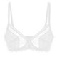 thumbnail image 1 of Sujetador de mujer de cobertura total con encaje, talla grande, ajustado, copa completa, ropa interior sin forro, color blanco, 1 of 5