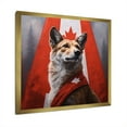 thumbnail image 2 of Designart "Regal Canadian Dog Portrait" Abstract Framed Wall Art Decor - Modern White Flag Canada Living Room Framed Canvas Art, 2 of 6