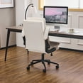 thumbnail image 2 of Ktaxon High Back Office Chair – Swivel Desk Chair with Wheels, Adjustable Height & Flip-Up Armrests, Cat Scratch Resistant Fabric White, 2 of 7