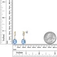 thumbnail image 6 of Gem Stone King 925 Silver and 10K Yellow Gold Millennium Blue Mystic Quartz and White Lab Grown Diamond Dangle Earrings for Women | 6.06 Cttw | Gemstone Birthstone | Oval 10X8MM, 6 of 6