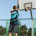 thumbnail image 5 of Honeii Blue Full Moon Wolf print basktball shirt for men and women, Unisex basketball jersey for Theme party-Medium, 5 of 6