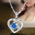 thumbnail image 2 of Colgante Corazón Mujer - Plata con Colgante Corazón en Oro Blanco de 18K y Piedras Circonitas. Cumpleaños perfecto, día de la madre o regalo., 2 of 5
