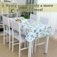 thumbnail image 3 of Unique Bargains Vinyl Rectangle Table Cover Blue Flower Pattern Tablecloth 54" x 71", 3 of 8