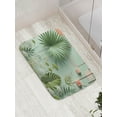 thumbnail image 3 of Ambesonne Sage Green Bath Mat, Jade Tone Exotic Leaves, 30.2" x 20", Cadet Blue Teal Salmon, 3 of 3