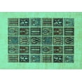 thumbnail image 1 of Ahgly Company Machine Washable Indoor Rectangle Abstract Turquoise Blue Modern Area Rugs, 5' x 8', 1 of 4