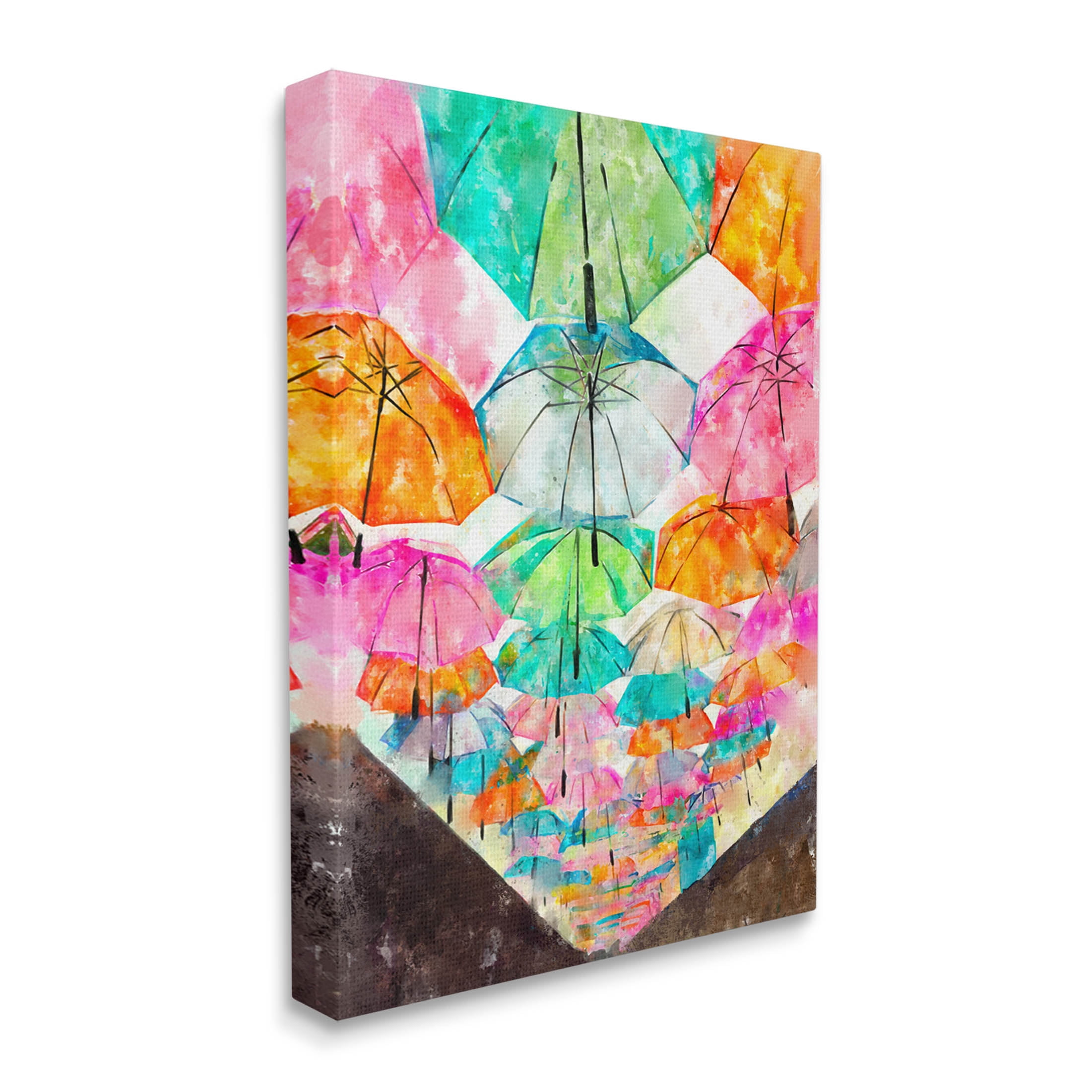 Stupell Industries Vivid Umbrellas Overhead Graphic Art Gallery Wrapped Canvas Print Wall Art, Design by Ziwei Li