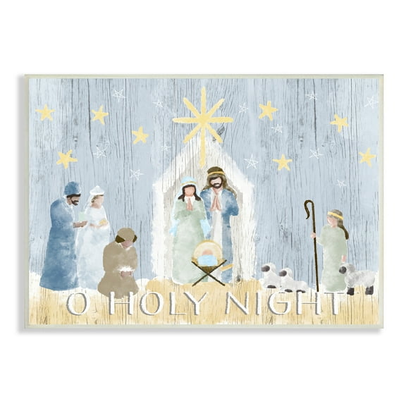 Stupell Industries Nativity Barn Stable Christmas Holiday Rustic Scene, 13 x 19, Design by Andi Metz
