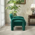 thumbnail image 5 of SEYNAR Mid-Century Modern Velvet Upholstered Accent Chair,Elephant Trunk Lounge Chair for Living Room(Dark green), 5 of 6