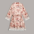 Dorkasm Womens Silk Robe Satin Robe Silky Kimono Lace Bathrobe ...