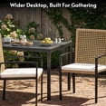 thumbnail image 6 of LAZZO 7-Piece Outdoor Dining Set, Patio Wicker Furniture with Aluminum Table and Cushions, Beige, 6 of 9
