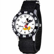 Disney Boys' Stainless Steel Watch, Black Strap