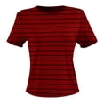 thumbnail image 1 of Playera Simply Basic para Mujer, Cuello Redondo, Manga Corta, Print Vino, Talla M, 1 of 4