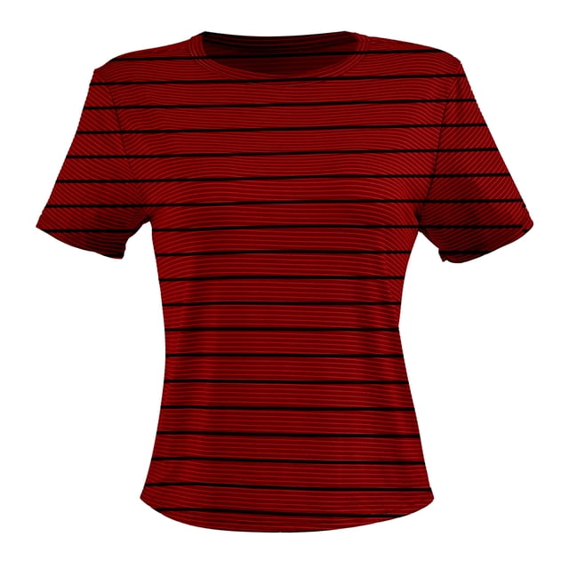 Playera Simply Basic para Mujer, Cuello Redondo, Manga Corta, Print Vino, Talla M