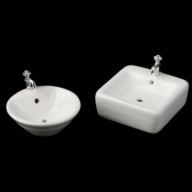MageCrux 1:12 Dollhouse miniature green porcelain bathroom set toilet basin  bathtub