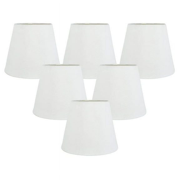 Set of 6 White Fabric Cloth Clip on Chandelier Lamp Shades
