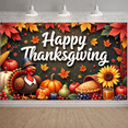 thumbnail image 6 of Cartoon Turkey Thanksgiving Banner Autumn Leaves Harvest Cornucopia for Home Decoration Holiday Party, 6 of 9