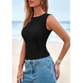 thumbnail image 4 of PRETTYGARDEN Tank Top for Women Summer Casual Sleeveless Ribbed Slim Fitted Basic Tee Shirts Spring Fashion Y2k Clothes, 4 of 10