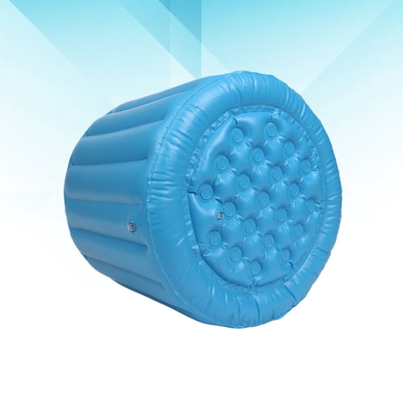 ROMANSENTIAL PVC Inflatable Ice Bucket Blue Lightweight for Travelling Camping