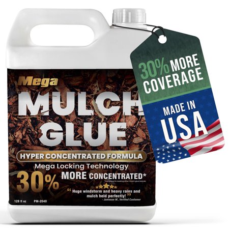 PetraMax Mega Mulch Glue for Landscaping, 1 Gal Non-Toxic Pea Gravel Glue, Landscape Rock Glue, Gravel Binder and Mulch Glue for Rocks, Quick Dry Stone Glue Gravel Stabilizer