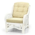 thumbnail image 4 of Malibu Lounge Armchair ECO Natural Rattan Wicker Handmade Design with Cream Cushion, White Wash, 4 of 7